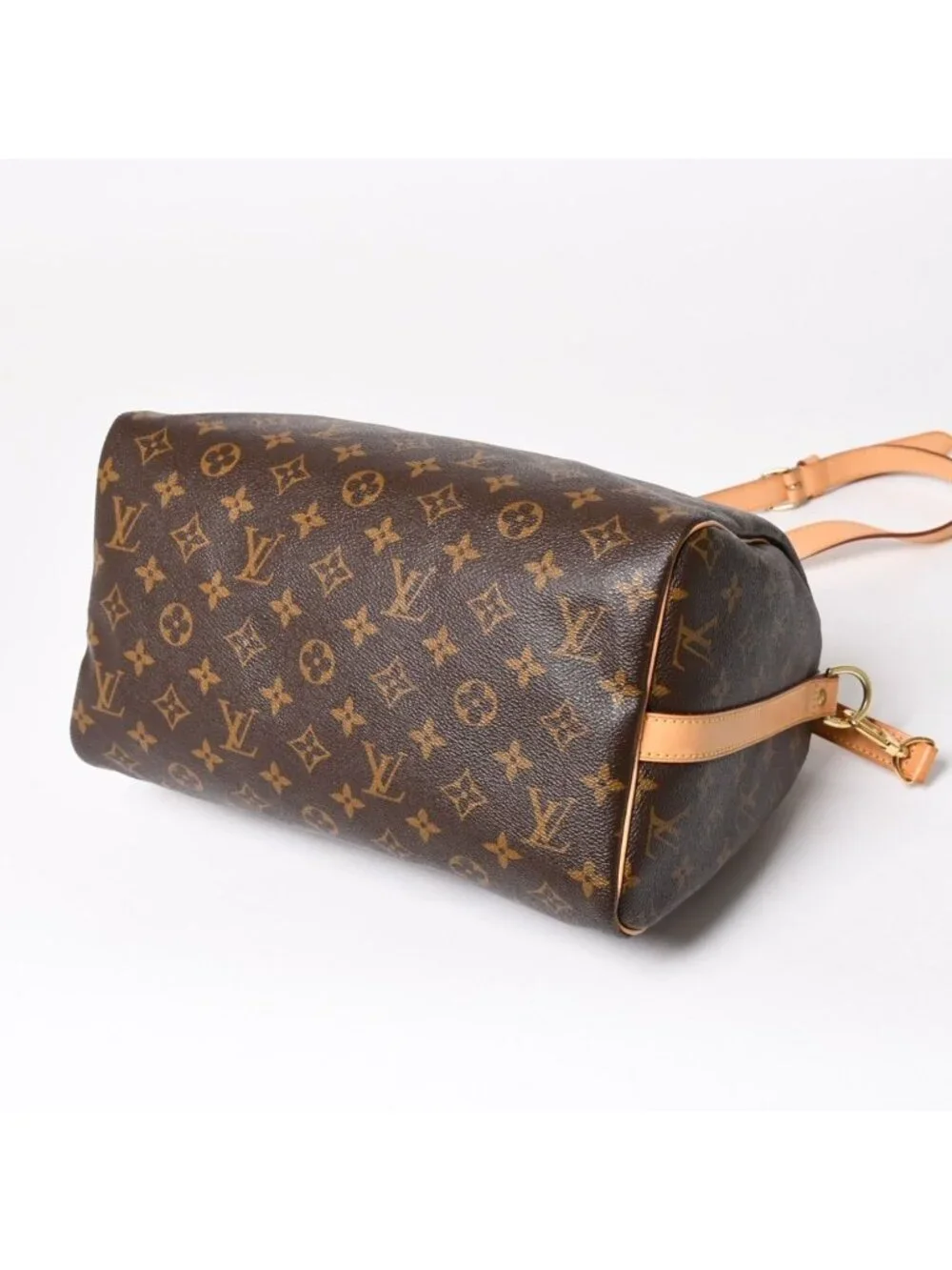 Louis Vuitton Monogram Speedy Bandouliere 30 Handbag Brown Gold